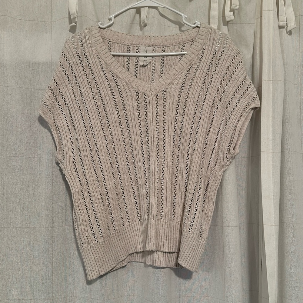 Cream knit top